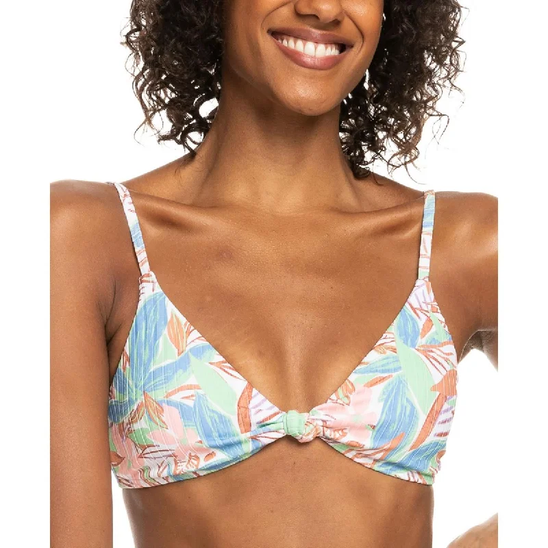 Roxy Womens Ribbed Printed Bikini Swim top