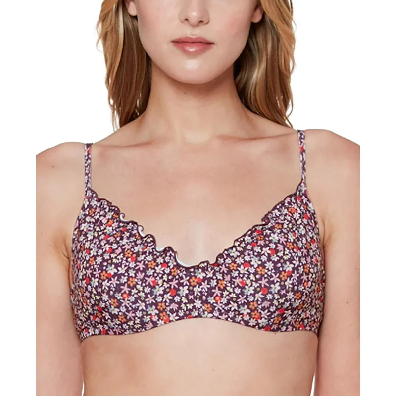 Sanctuary Womens Floral Underwire Bikini Swim top