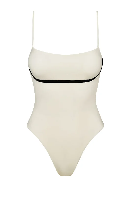 Sausalito One Piece - Ivory/Black