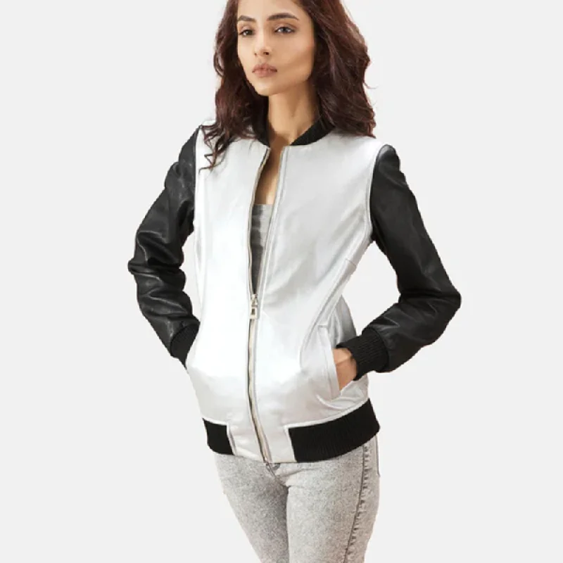 Silver Cole Bomber Leather Jacket