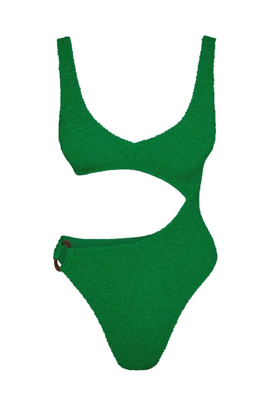 St. Barth's One Piece - Palm Green Crinkle