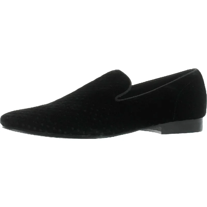 Steve Madden Mens Lifted Velvet Padded Insole Smoking Loafers