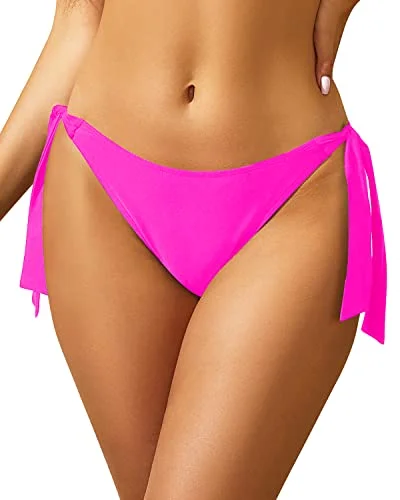 String Swim Bottom Adjustable Side Ties and Low Rise Swimwear for Women