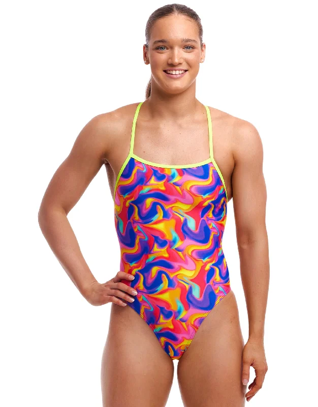 Summer Swirl Strapped In Swimsuit - Multi