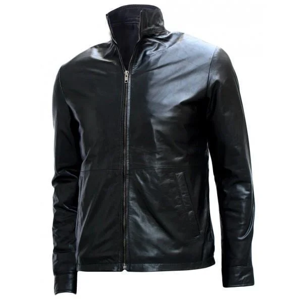 Super Black Biker Minority Report Leather Jacket