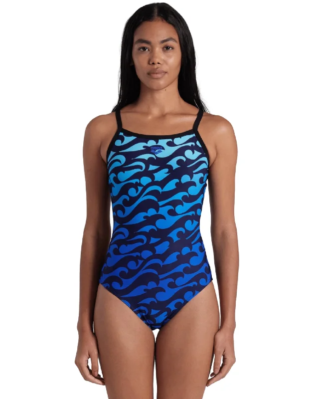 Surfs Up Lightdrop Back Swimsuit - Black/Blue