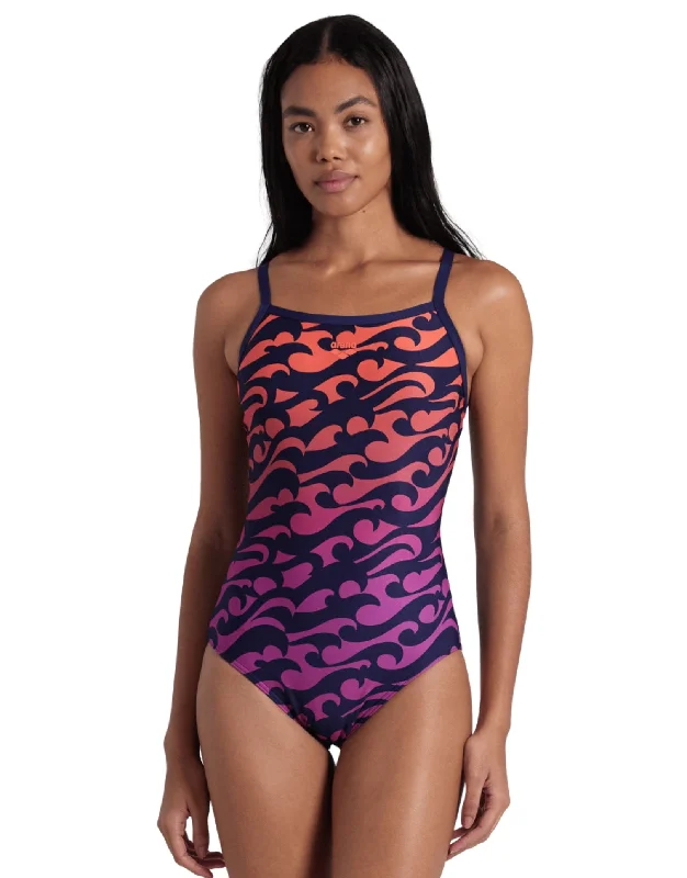 Surfs Up Lightdrop Back Swimsuit - Navy/Red