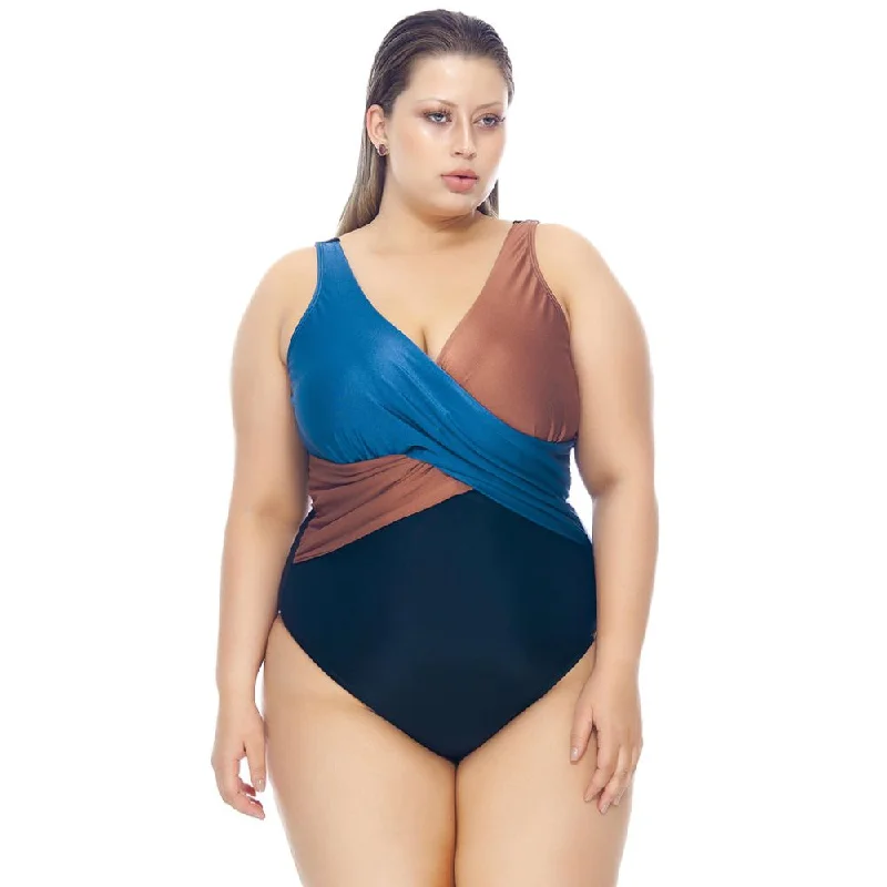 SWIMSUIT WITH CROSS-OVER DETAIL AT THE BUST