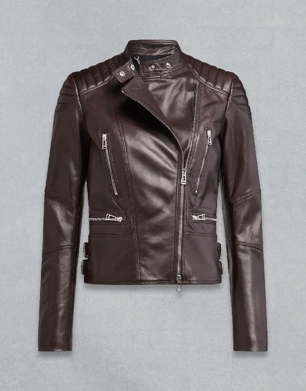 SYDNEY WOMEN LEATHER JACKET - Dark Amarone