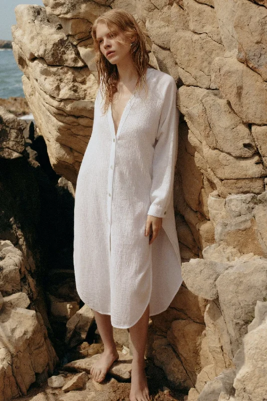 Terra Shirt Dress - White