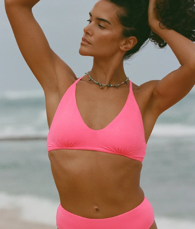 The Valencia Top - Eco Nylon - Neon Grapefruit