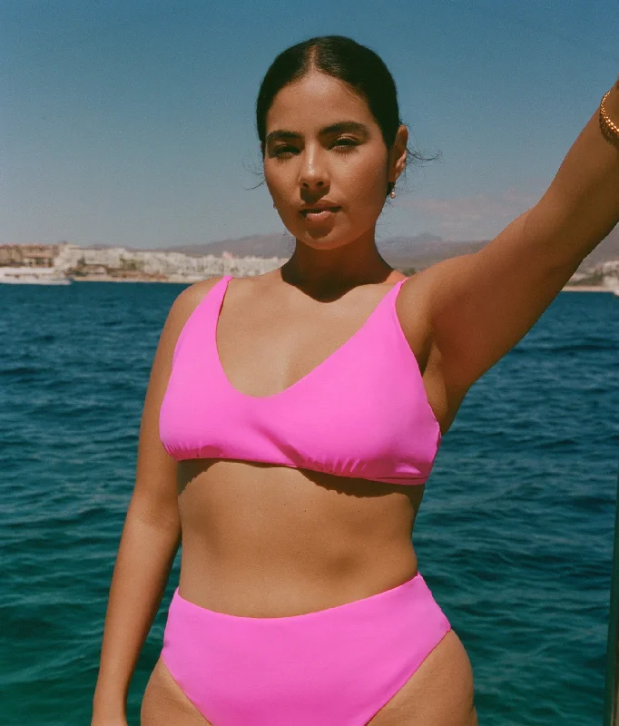 The Valencia Top - Eco Nylon - Neon Orchid