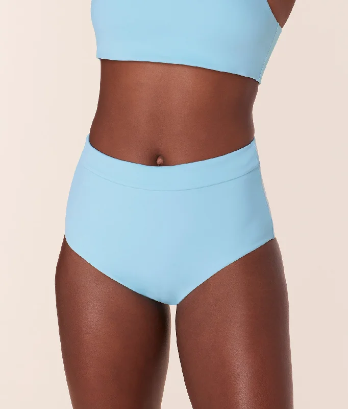 The Wide Band High Waisted Bottom - Eco Nylon - Hydrangea