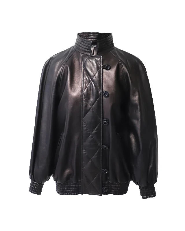 Quilted Black Leather Jacket