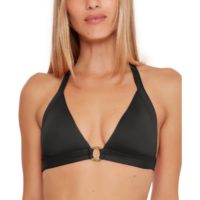 Trina Turk Womens Solid Nylon Bikini Swim top