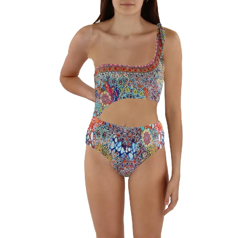 True Colours by La Moda Womens Embellished One Shoulder Bikini Swim top