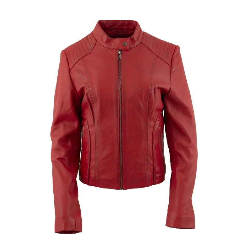 Women Red RAF B3 Lambskin Leather Biker Jacket