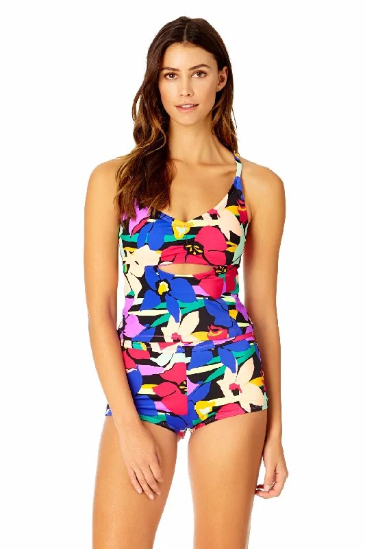 Women's Barbados Bloom Cutout Twist Tankini Swim Top