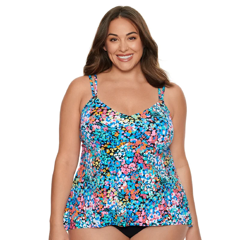 Women's Tankini Swimsuit Top with Bra Back - Floral Bliss