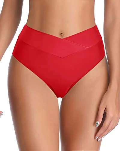 Best Choice To Match With Cute Bikini Tops High Cut Tankini Brief-Red