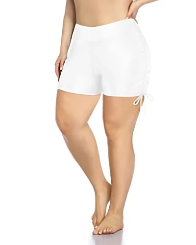 Sporty Boylegs Swim Bottoms Plus Size Swim Shorts-White