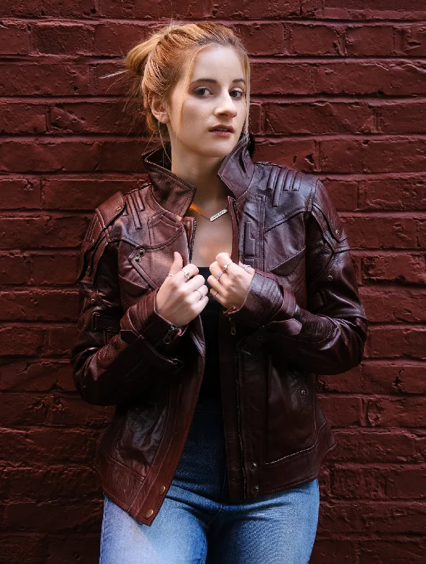 Womens Red Star Lord Leather Jacket