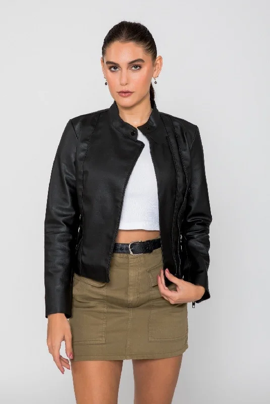 Women's Skylar Biker PU Faux Leather Jacket