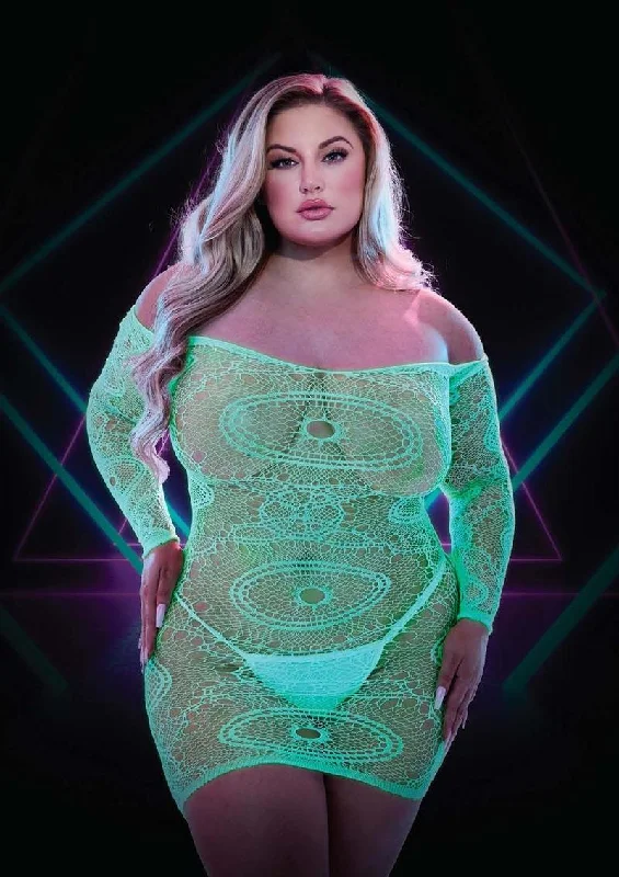 You Make Me Glow! Neon Light Fishnet Dress