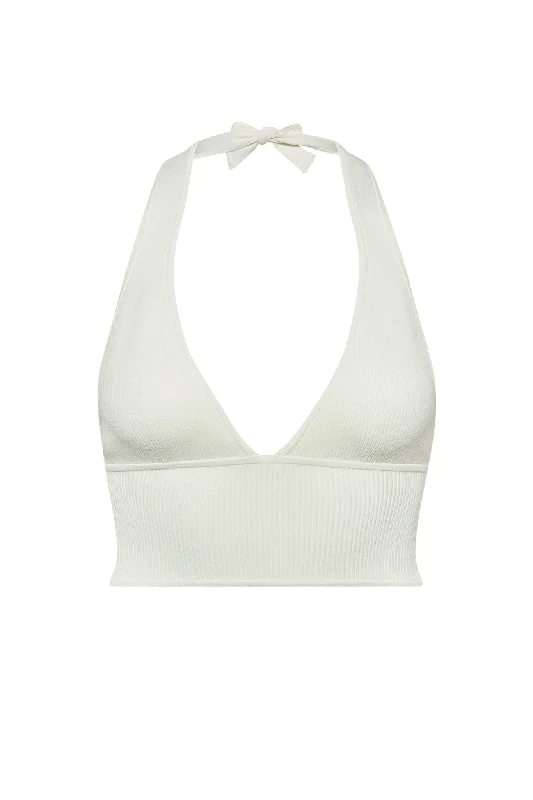 Laurel Canyon Knitwear Top - White Rib