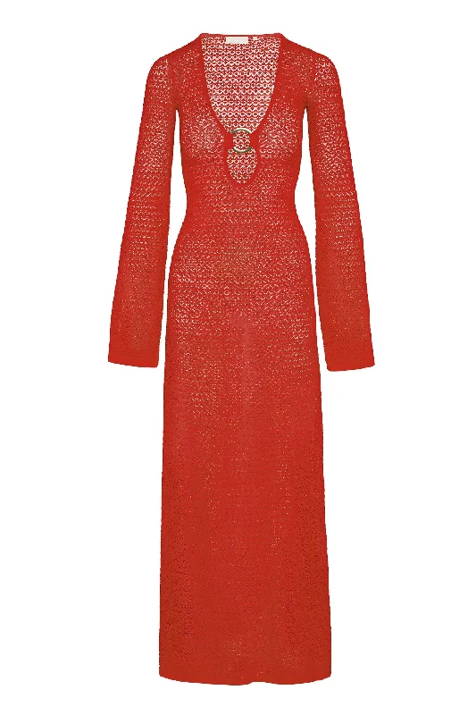 Montego Dress - Chili Pepper Lace Crochet