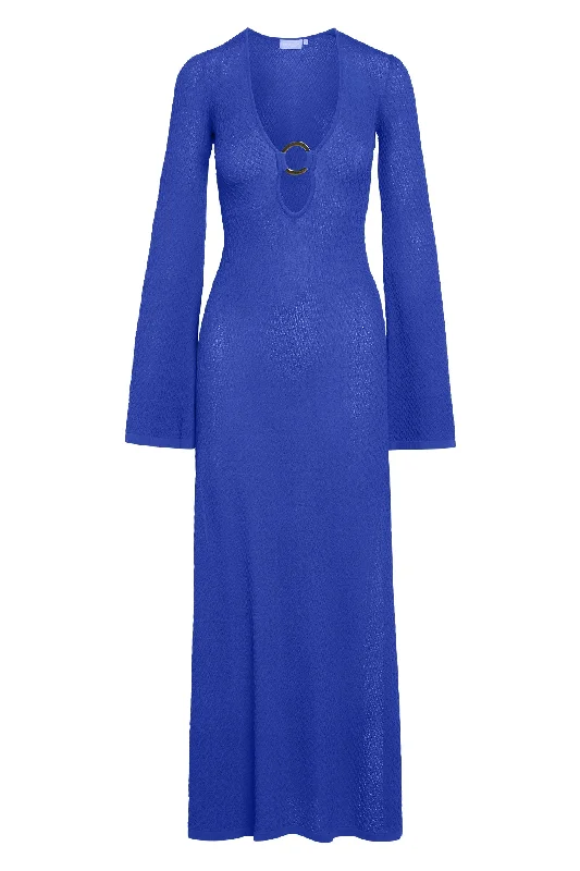 Montego Dress - Cobalt Hatch Jacquard