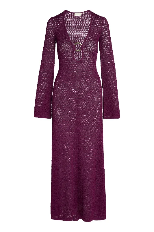 Montego Dress - Eggplant Lace Crochet