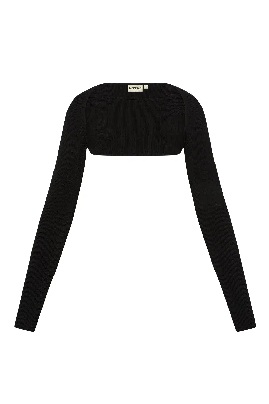 Silver Lake Knitwear Bolero - Black Rib