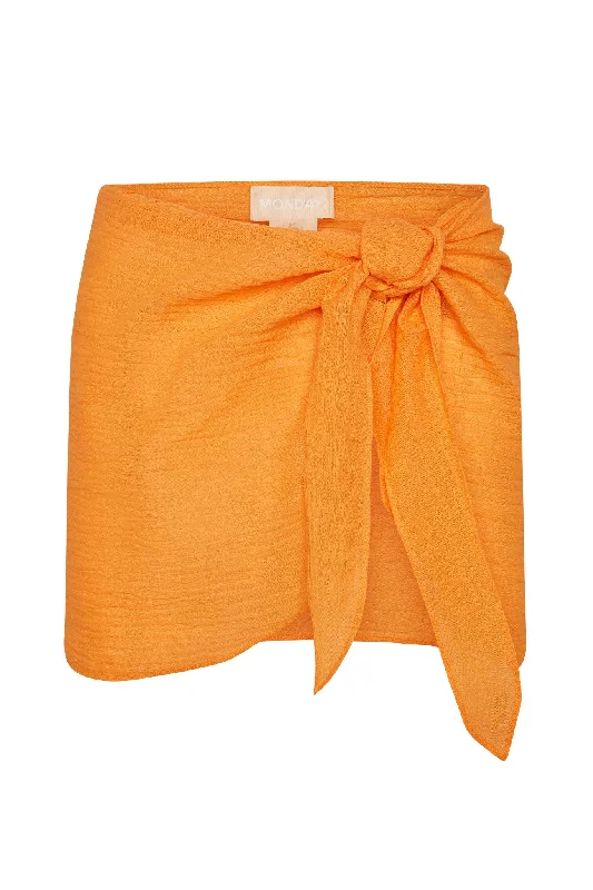 South Beach Sarong - Clementine Crinkle Linen