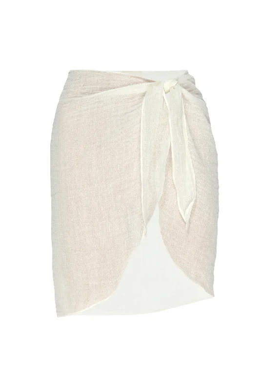 South Beach Sarong - Ivory Crinkle