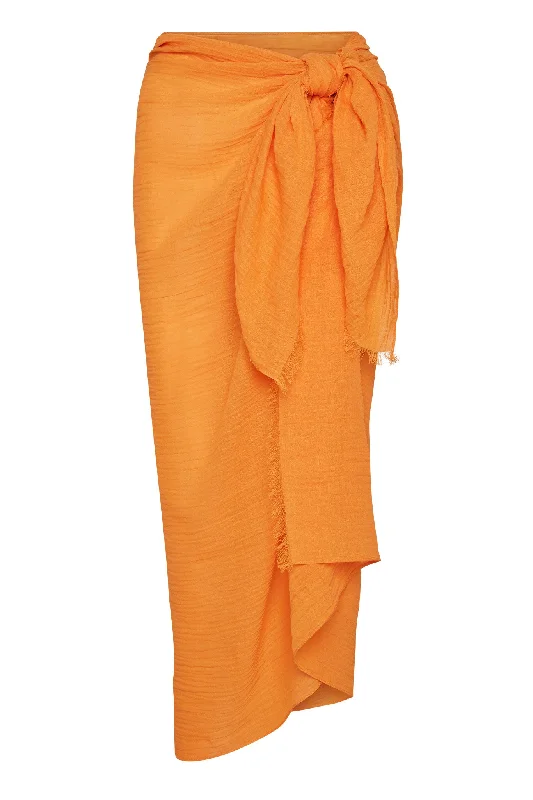 St. Tropez Sarong - Clementine Crinkle Linen