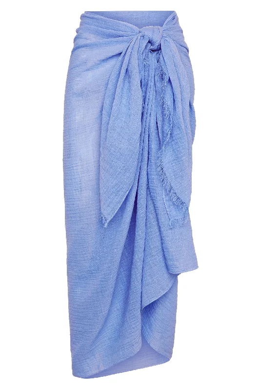 St. Tropez Sarong - Pool Crinkle Linen