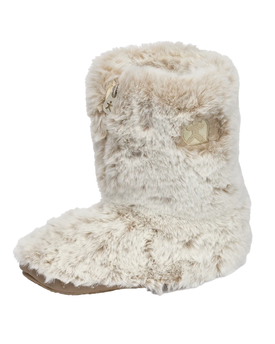 Cole Luxury Faux Fur Slipper Boots in Ferret