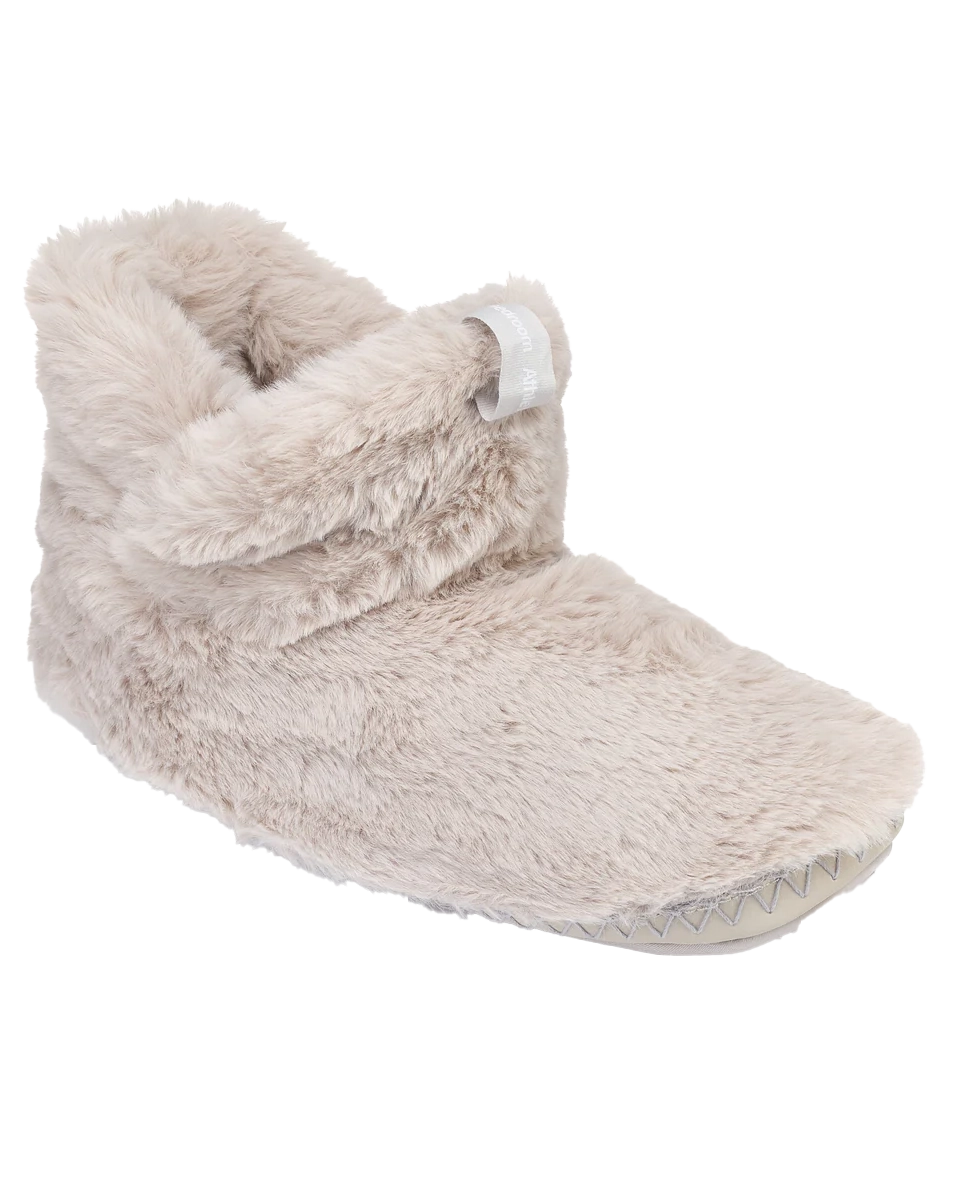 Harriet 100% Recycled High Density Faux Fur Slipper Boot in Trace Grey