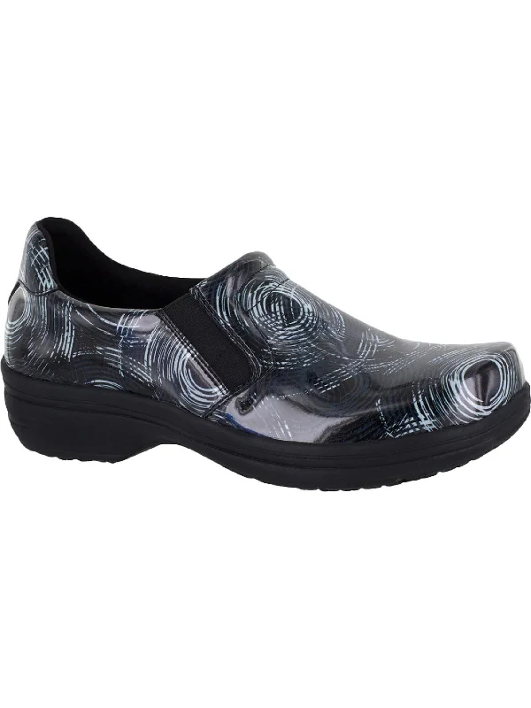 Bind Womens Patent Leather Slip Resistant Clogs