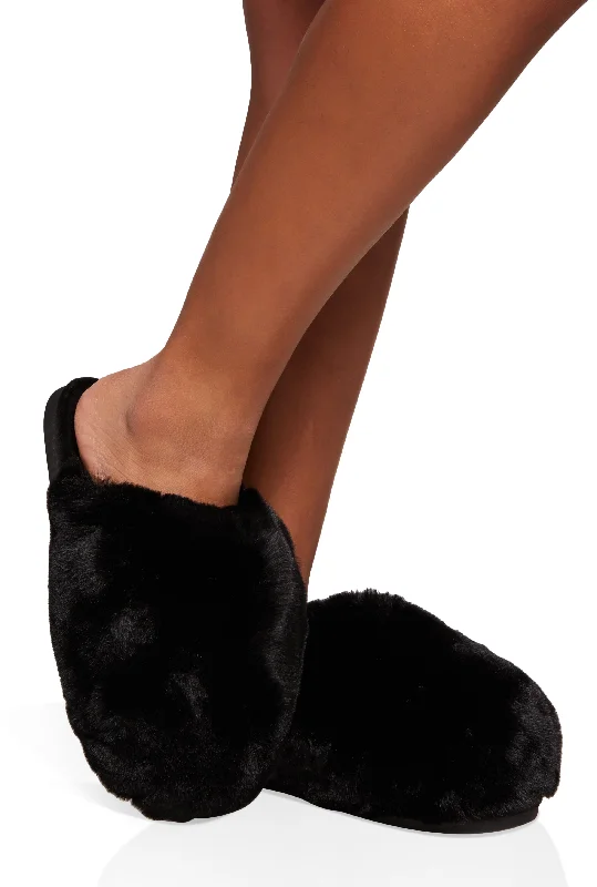 Faux Fur Sherpa Lined Slippers