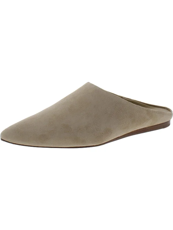 Cay Womens Suede Pointed Toe Mules