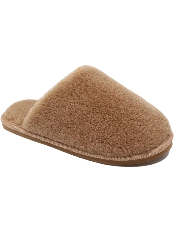 Cecil Womens Faux Fur Wool Blend Slide Slippers