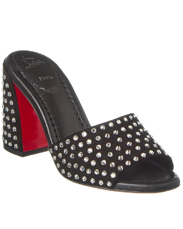 Christian Louboutin Jane Strass 85 Suede Mule