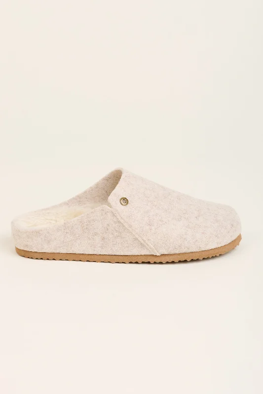 Cream Felted Slipper