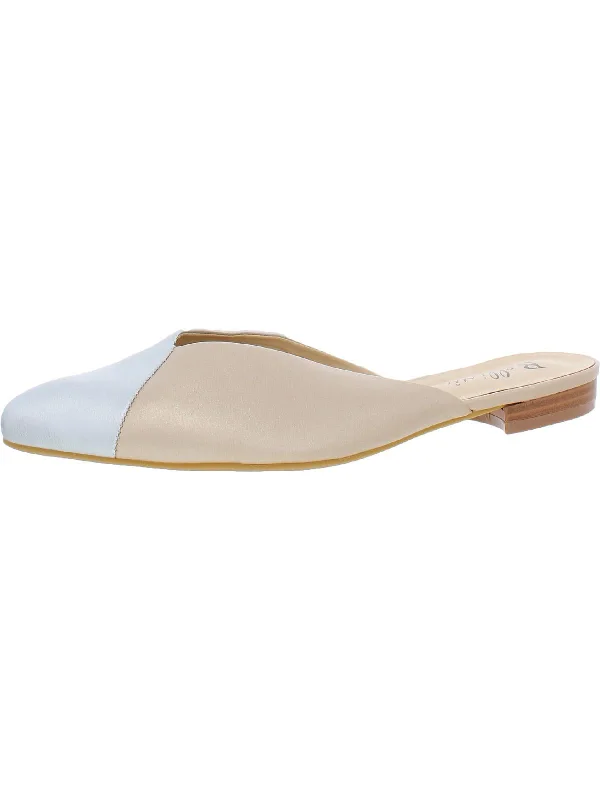 Flex Womens Faux Leather Almond Toe Mules