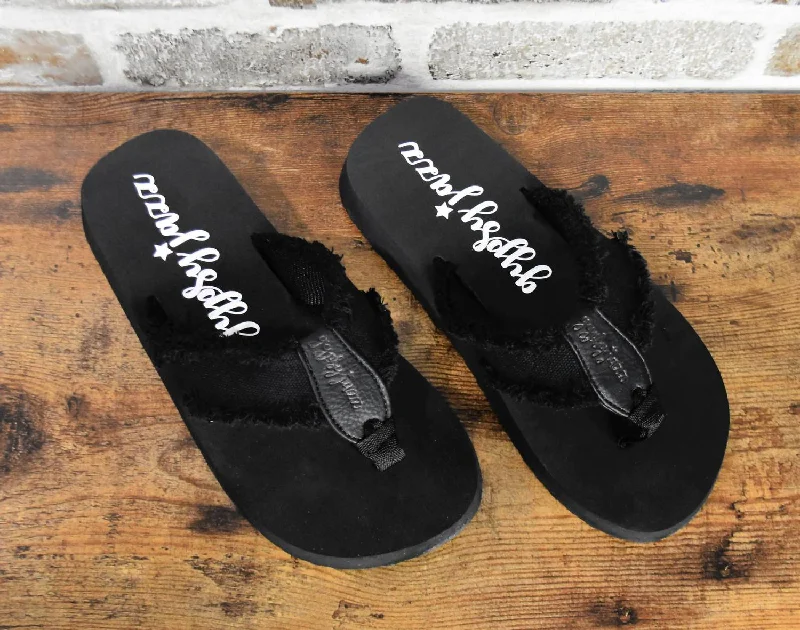 Gypsy Jazz Flip Flops In Black