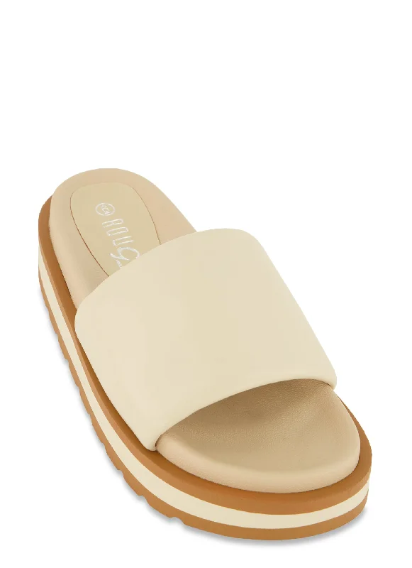 Low Platform Slide Sandals