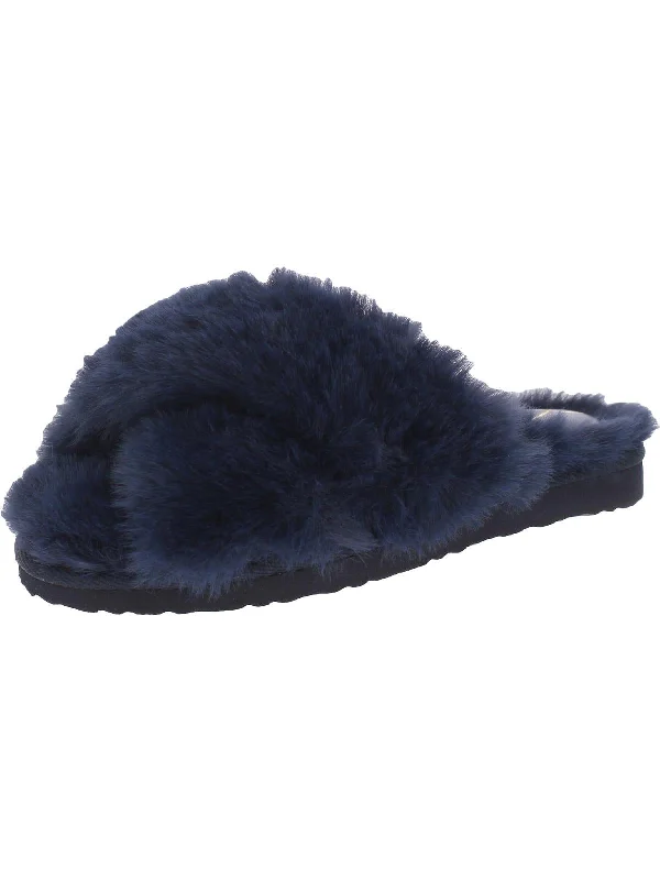 navy faux fur