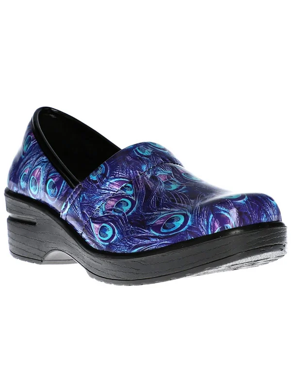 Laurie Womens Faux Leather Slip On Clogs